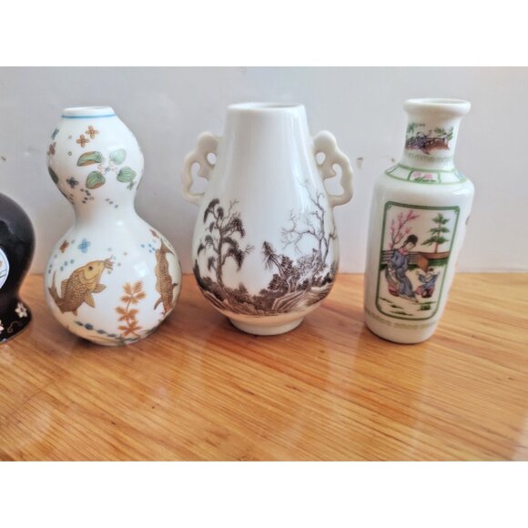 Vintage Franklin Mint Minature Japanese Bud Vases (lot of 5) - Picture 10 of 16